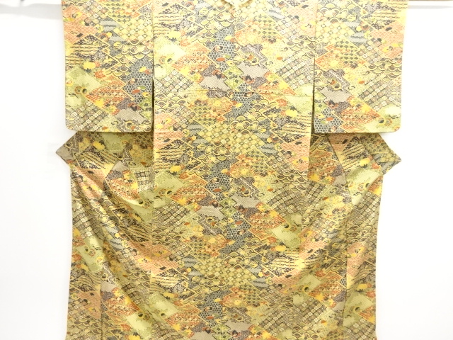JAPANESE KIMONO / KOMON / FLOWER CLASSICAL PATTERN